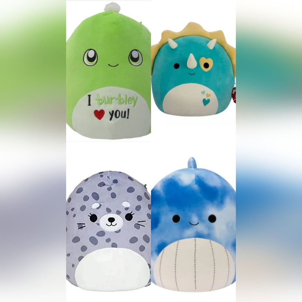 4 Squishmallows Plush Toy - Blue and Green
